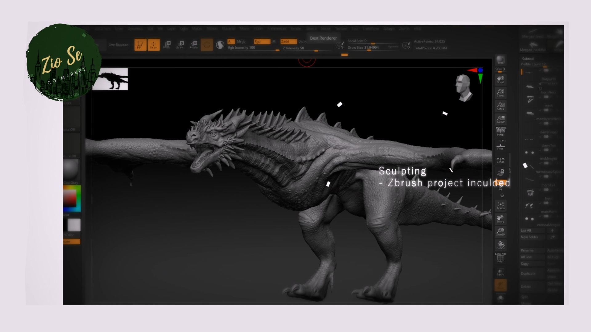 Dragon Low-poly 3D model_4