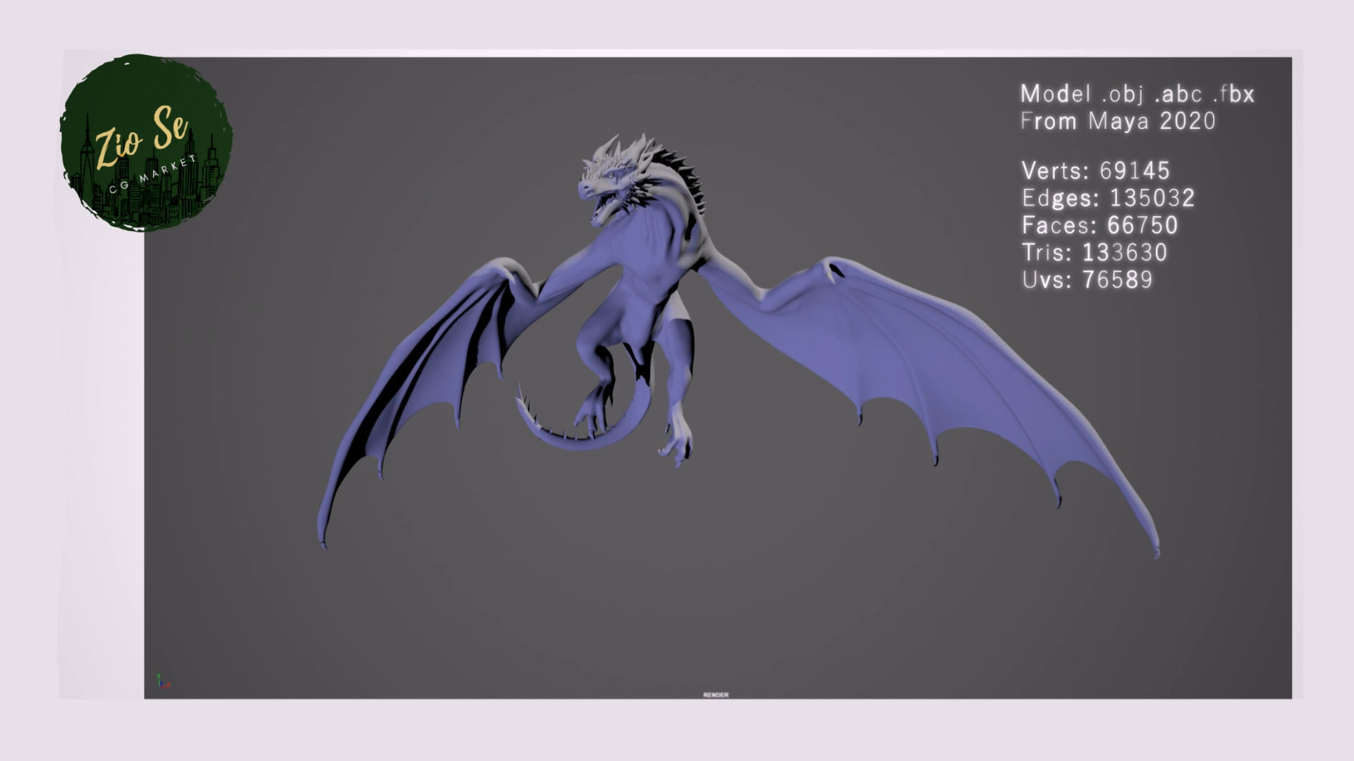 Dragon Low-poly 3D model_6