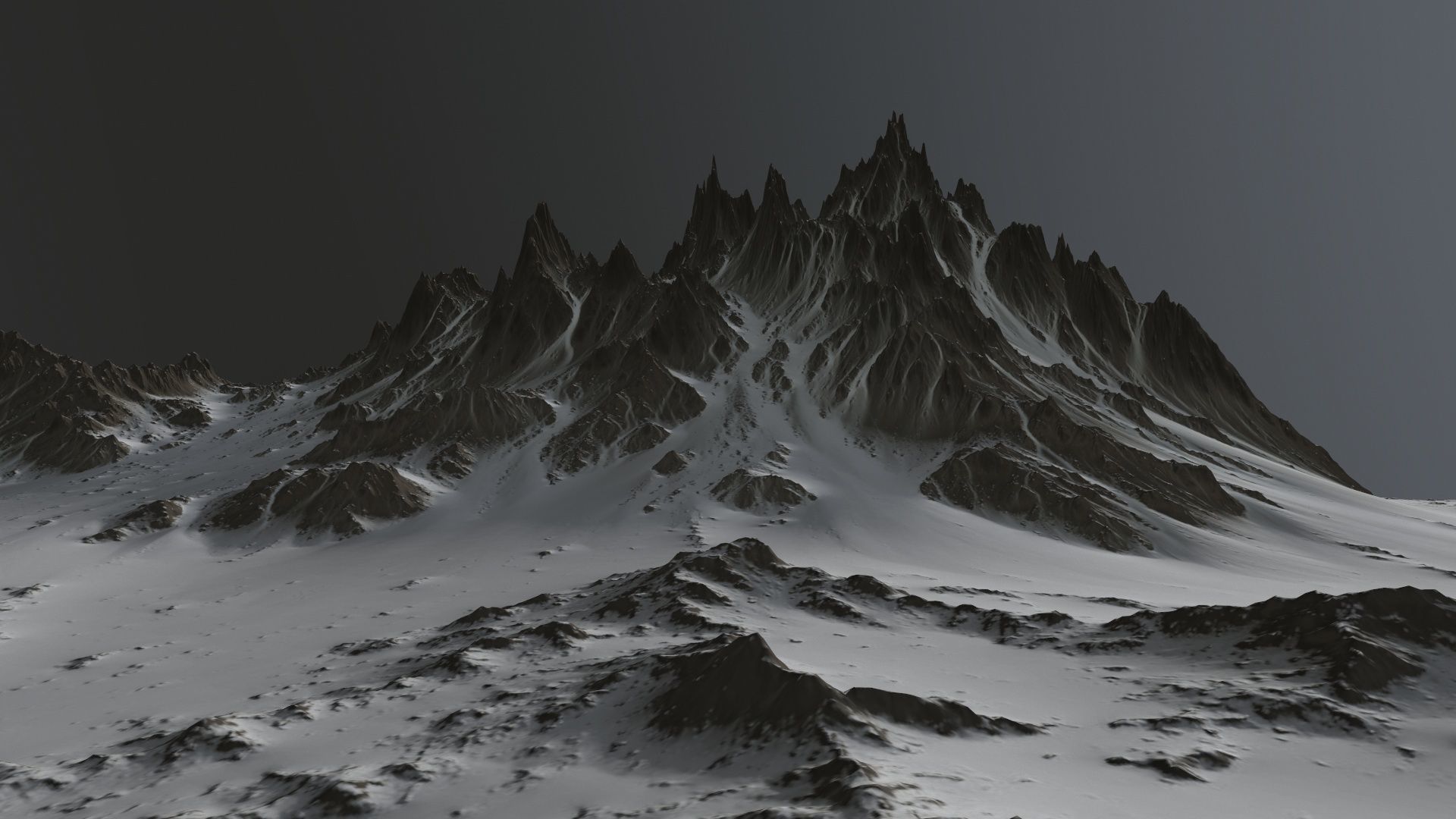 Snow Mountain Low-poly 3D model_1