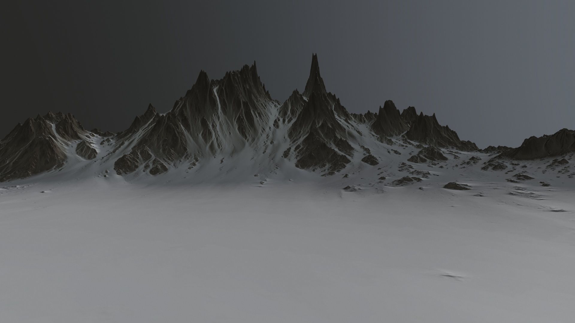 Snow Mountain Low-poly 3D model_5