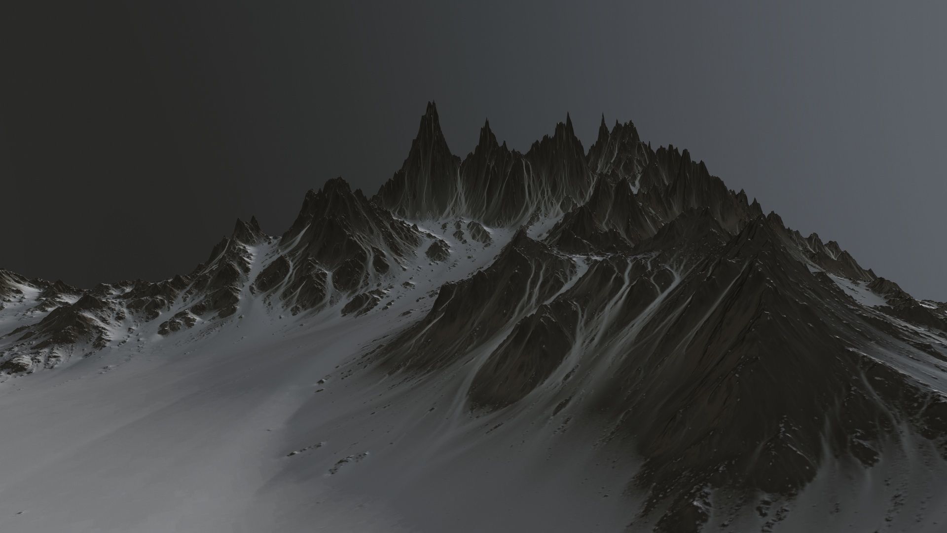 Snow Mountain Low-poly 3D model_7