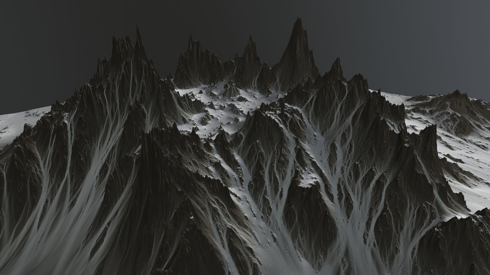 Snow Mountain Low-poly 3D model_10