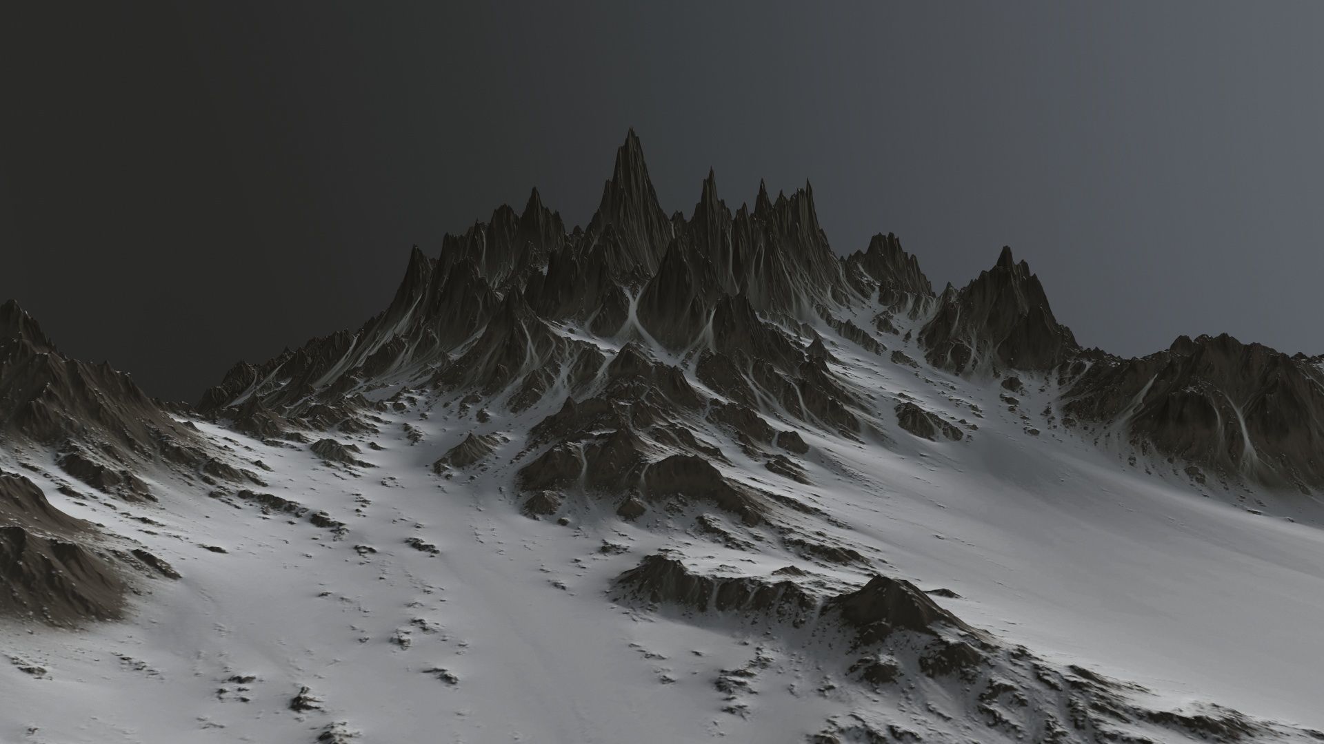 Snow Mountain Low-poly 3D model_6