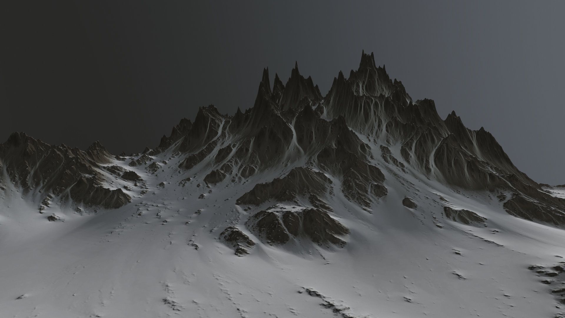 Snow Mountain Low-poly 3D model_8