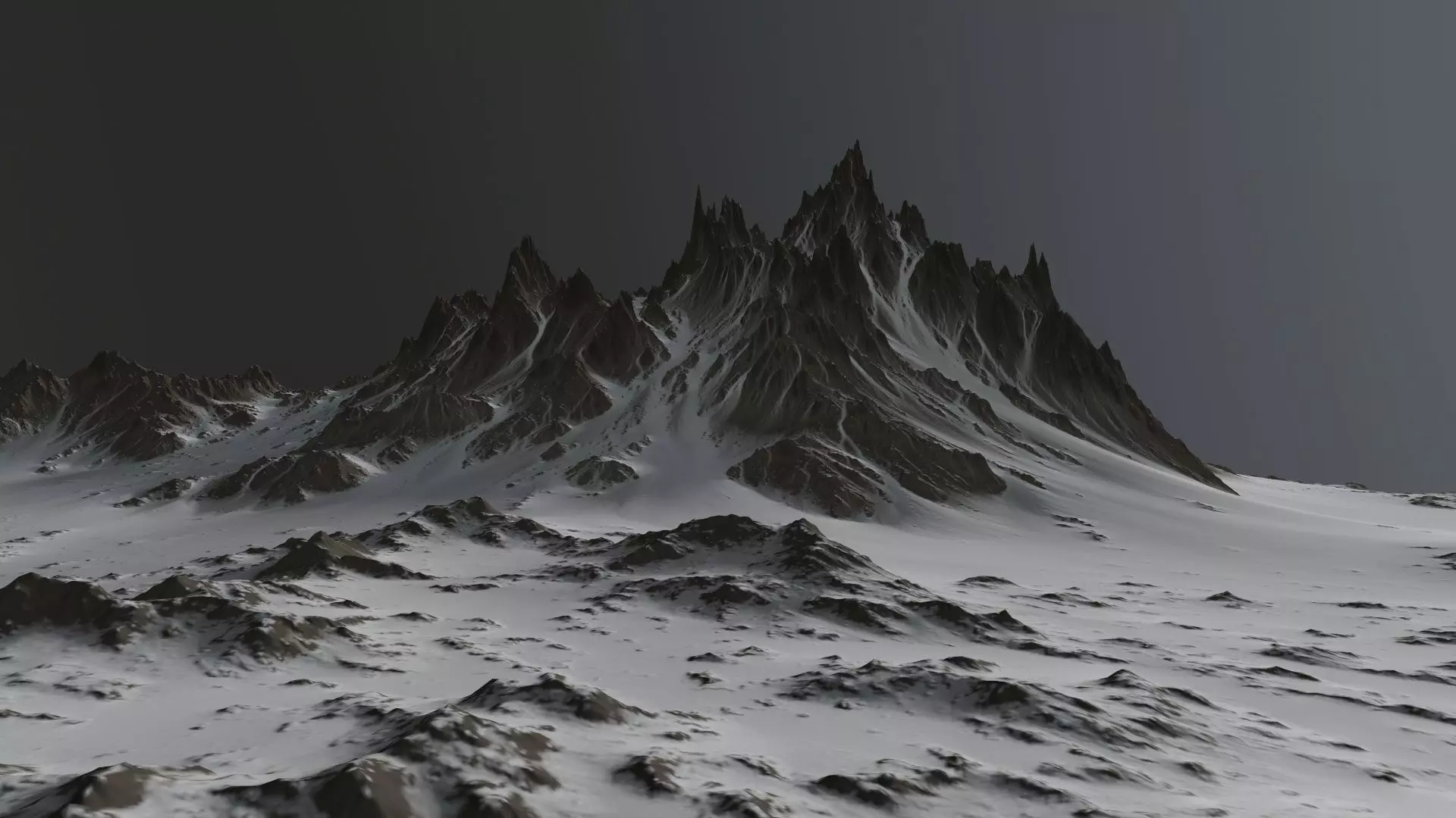 Snow Mountain Low-poly 3D model_0