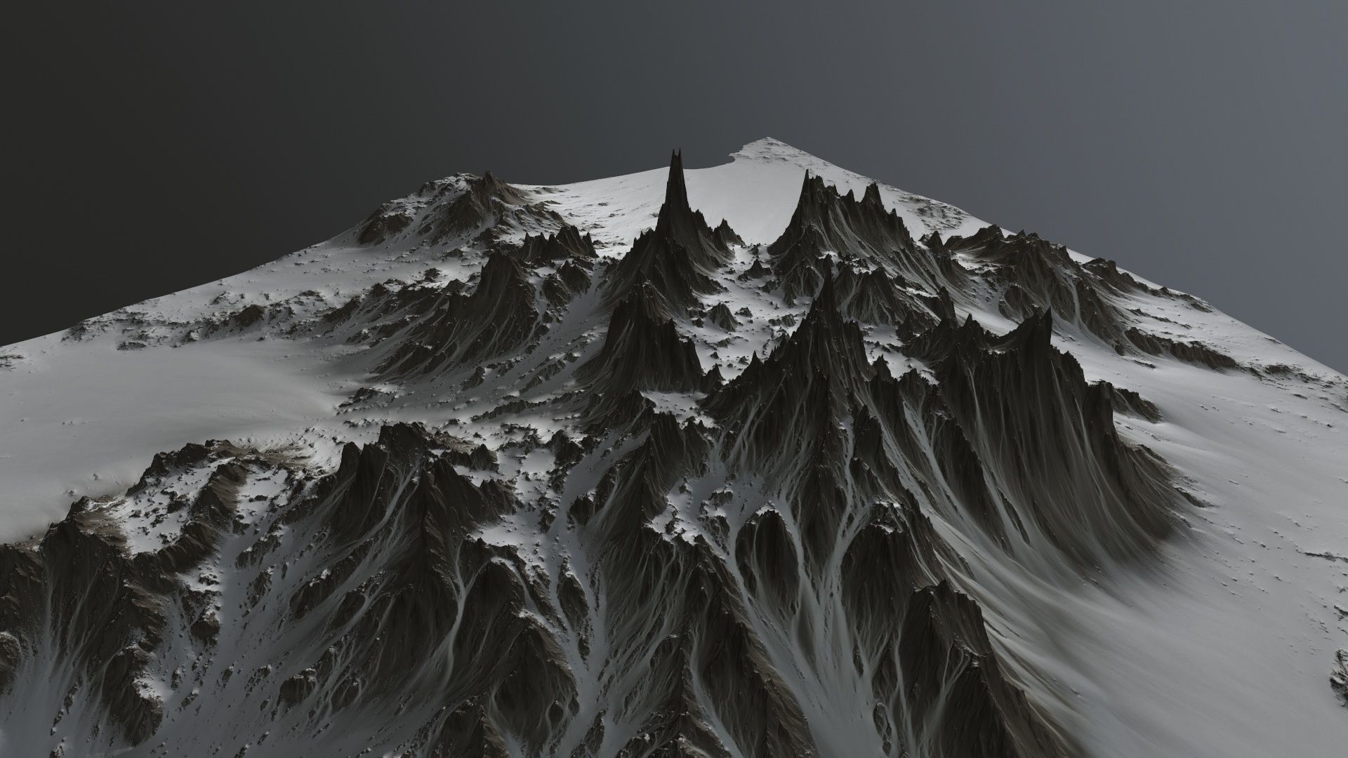 Snow Mountain Low-poly 3D model_9