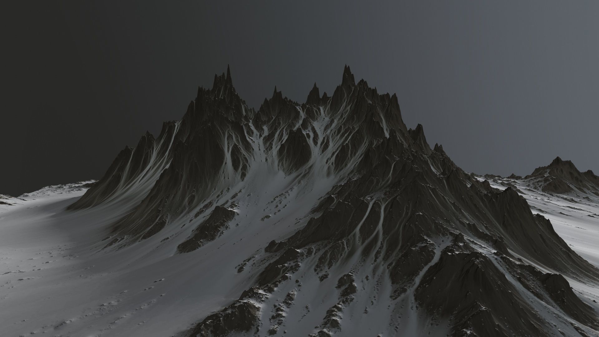 Snow Mountain Low-poly 3D model_4