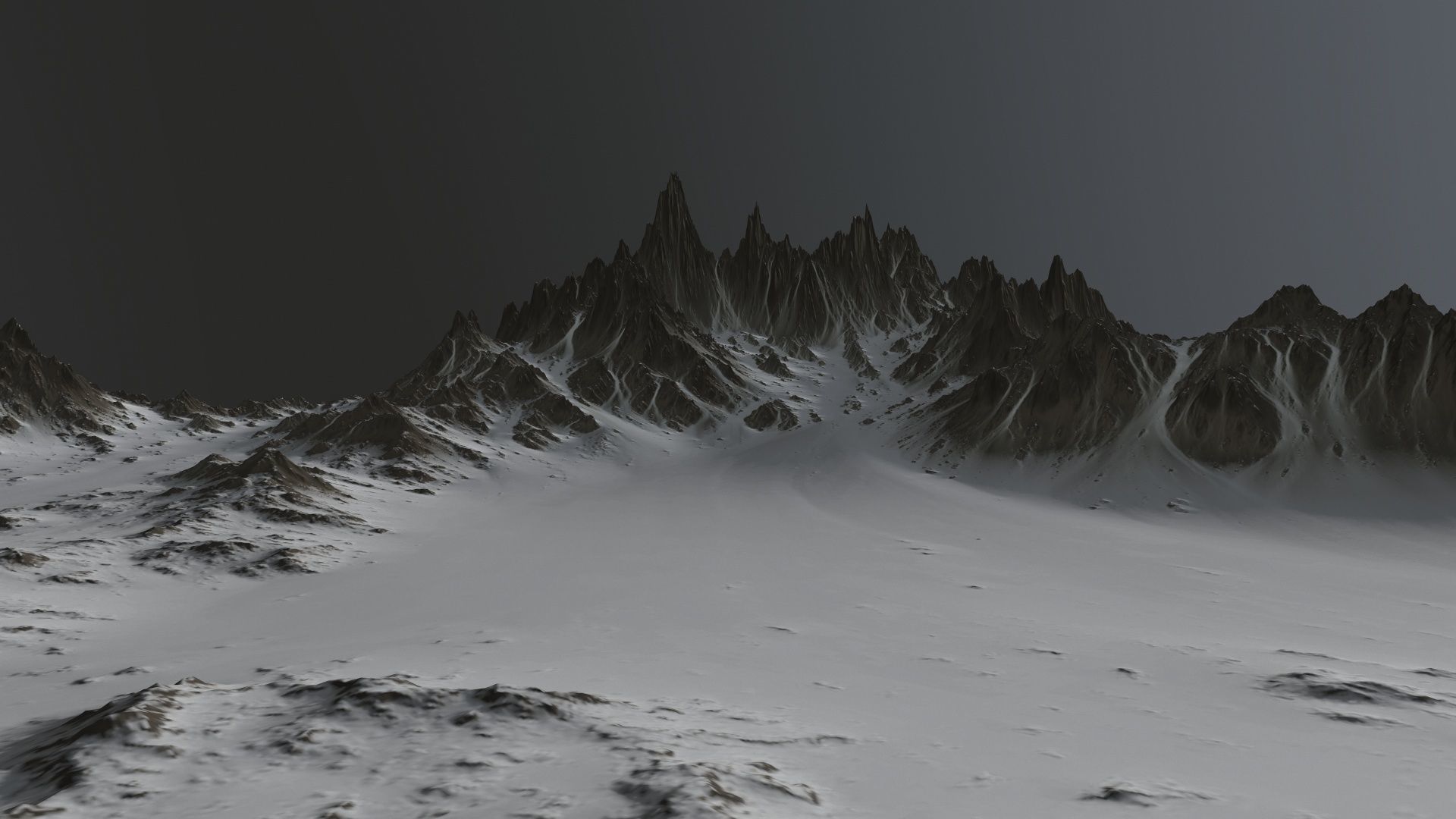 Snow Mountain Low-poly 3D model_2