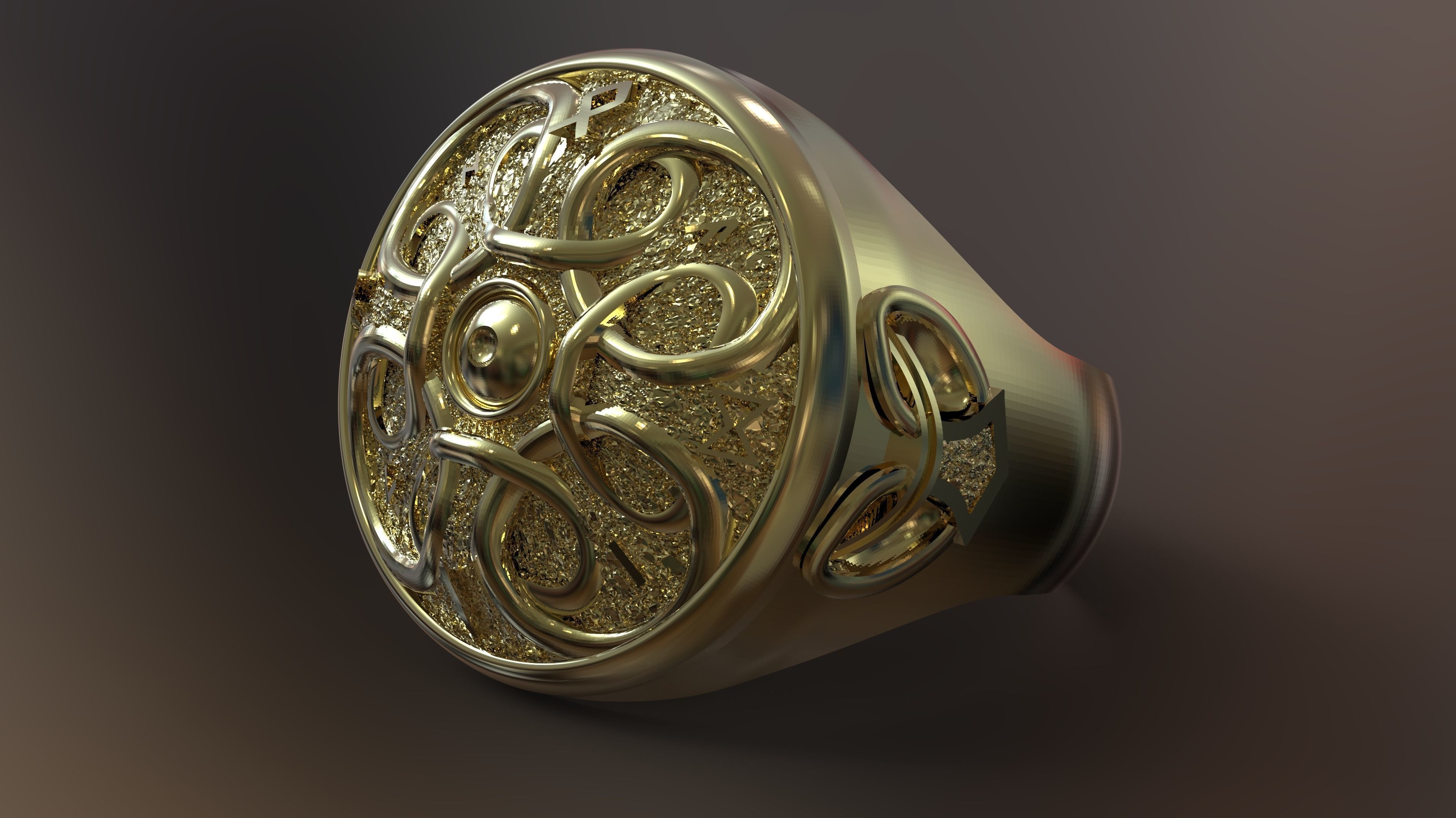 Odin Shield Ring Free 3D print model_1