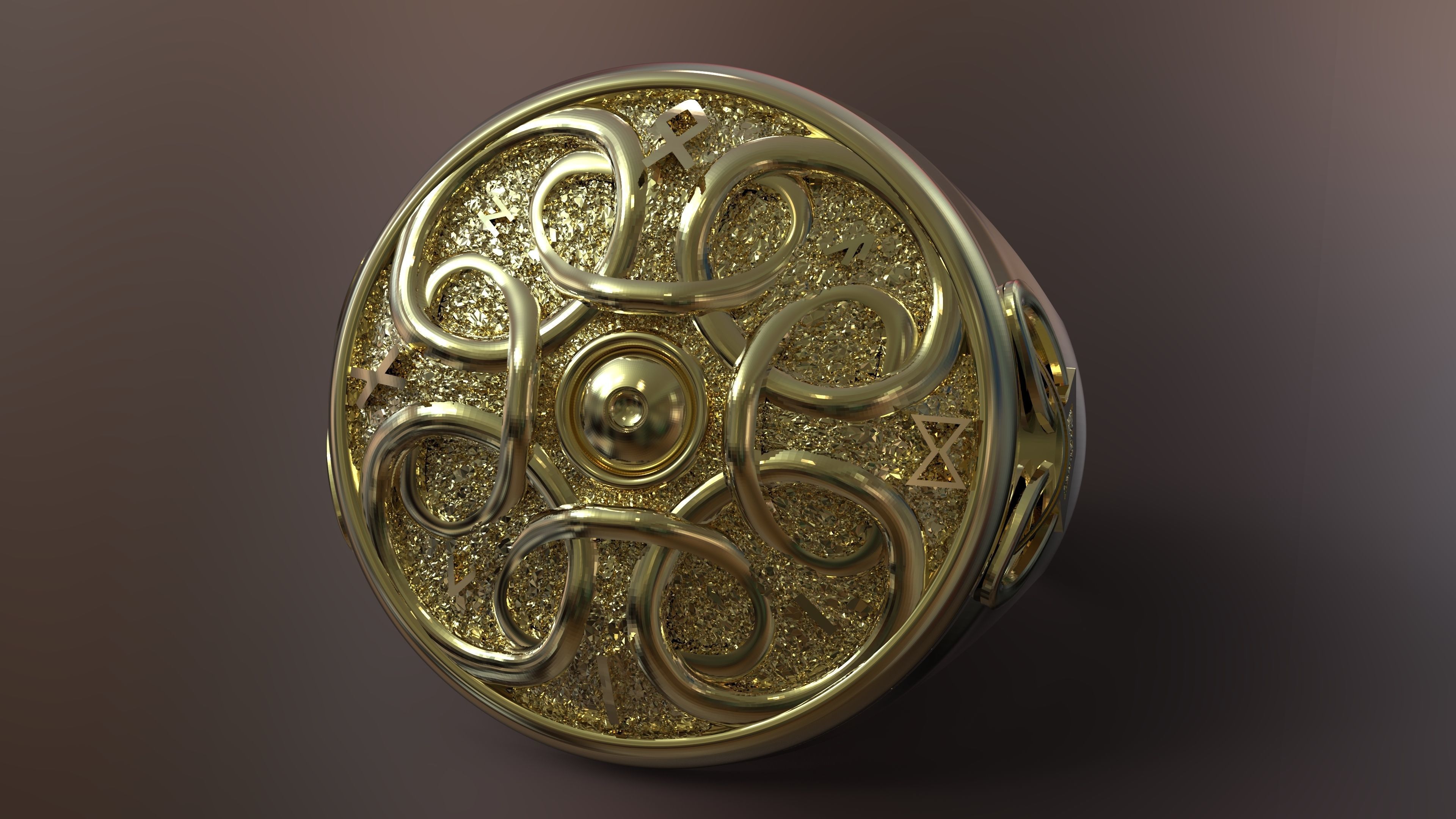 Odin Shield Ring Free 3D print model_3