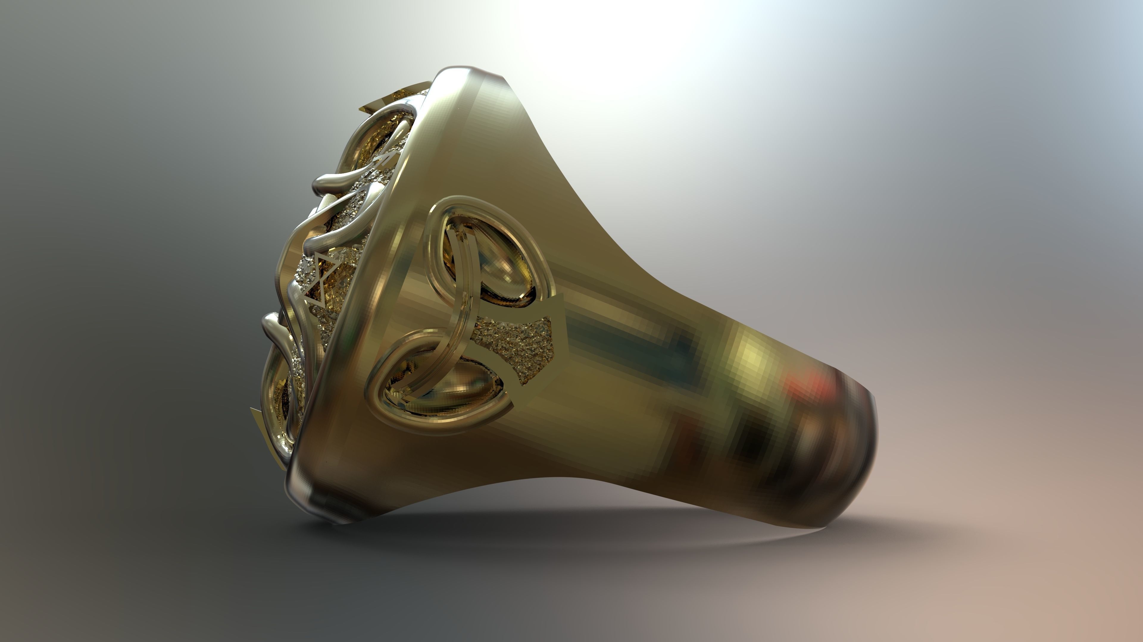 Odin Shield Ring Free 3D print model_8