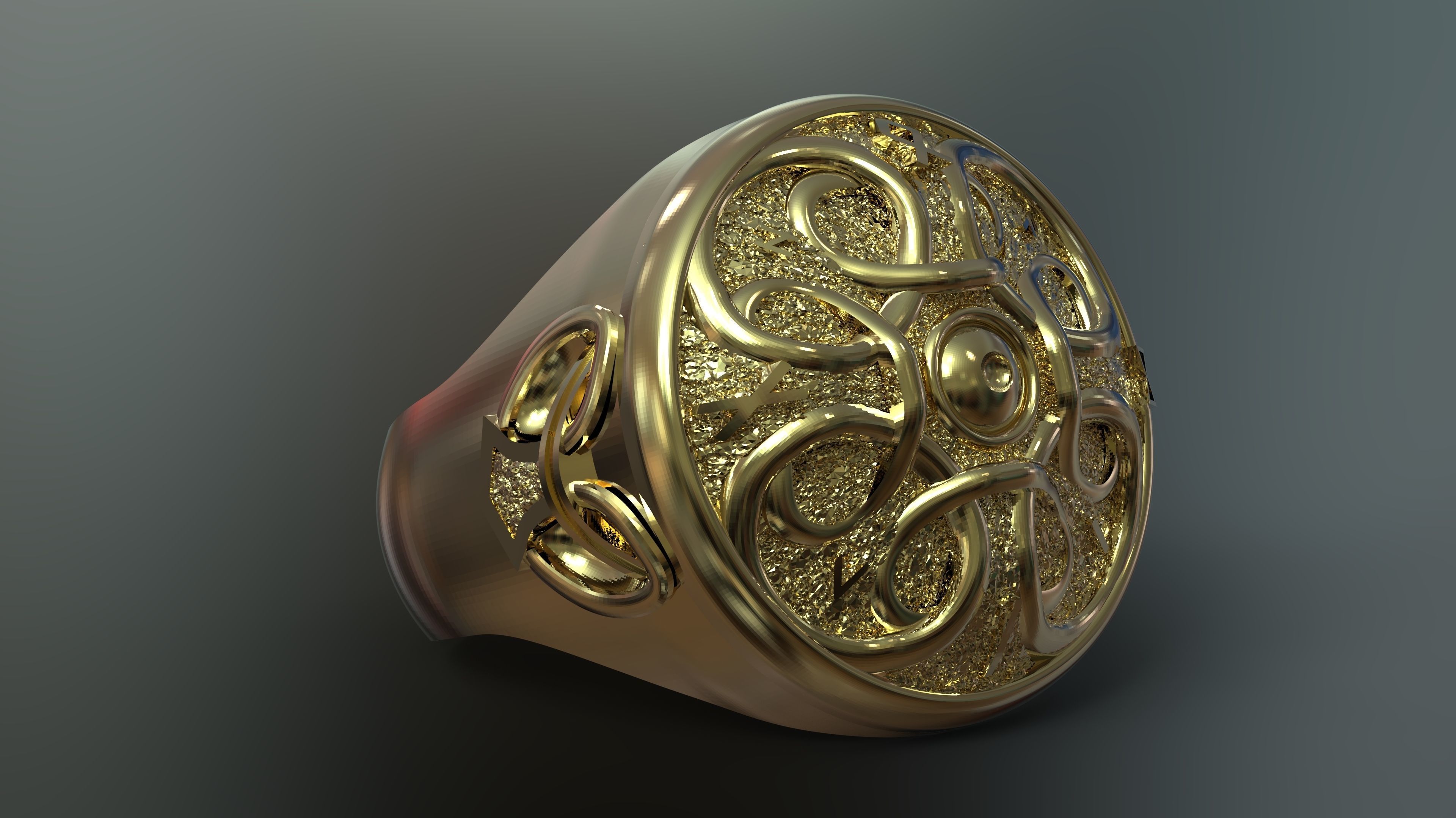 Odin Shield Ring Free 3D print model_7