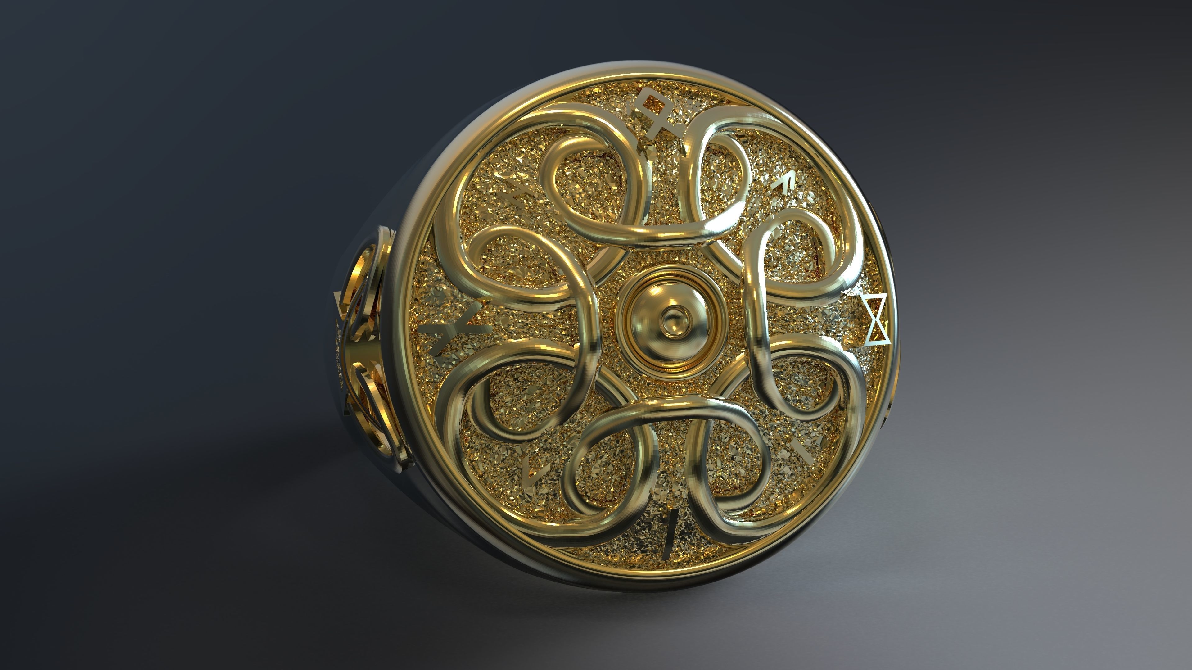 Odin Shield Ring Free 3D print model_5