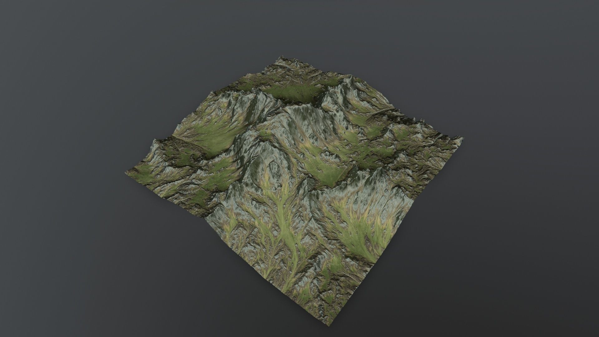 Terrain mountain Low-poly 3D model_8