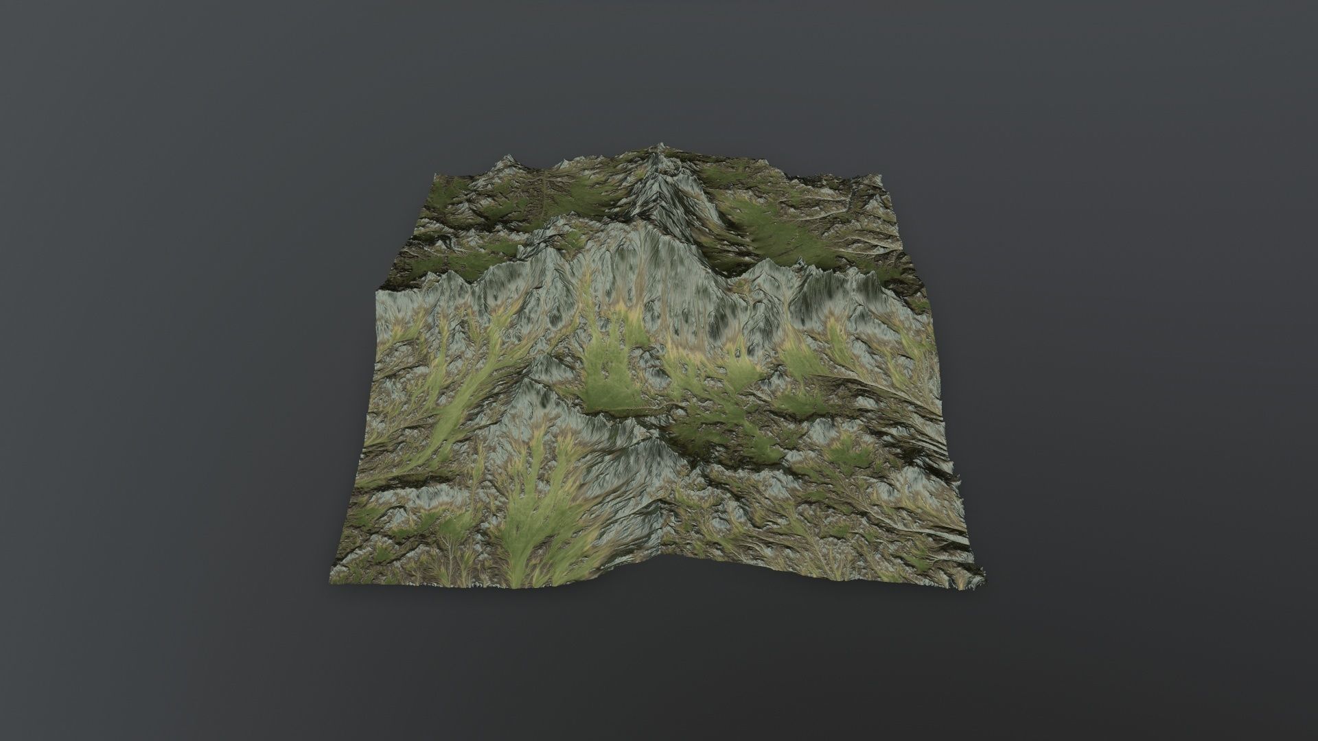 Terrain mountain Low-poly 3D model_7