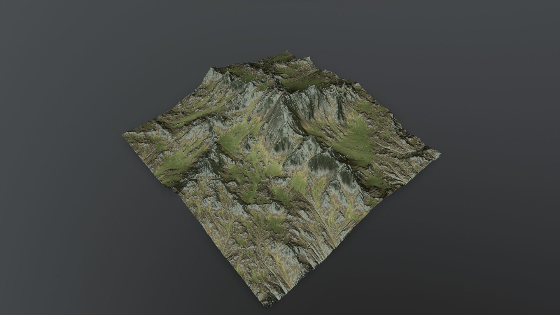 Terrain mountain Low-poly 3D model_6