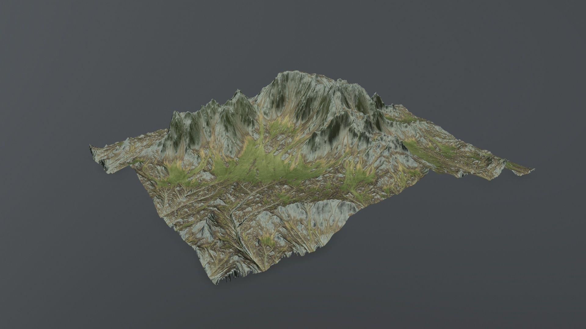 Terrain mountain Low-poly 3D model_10