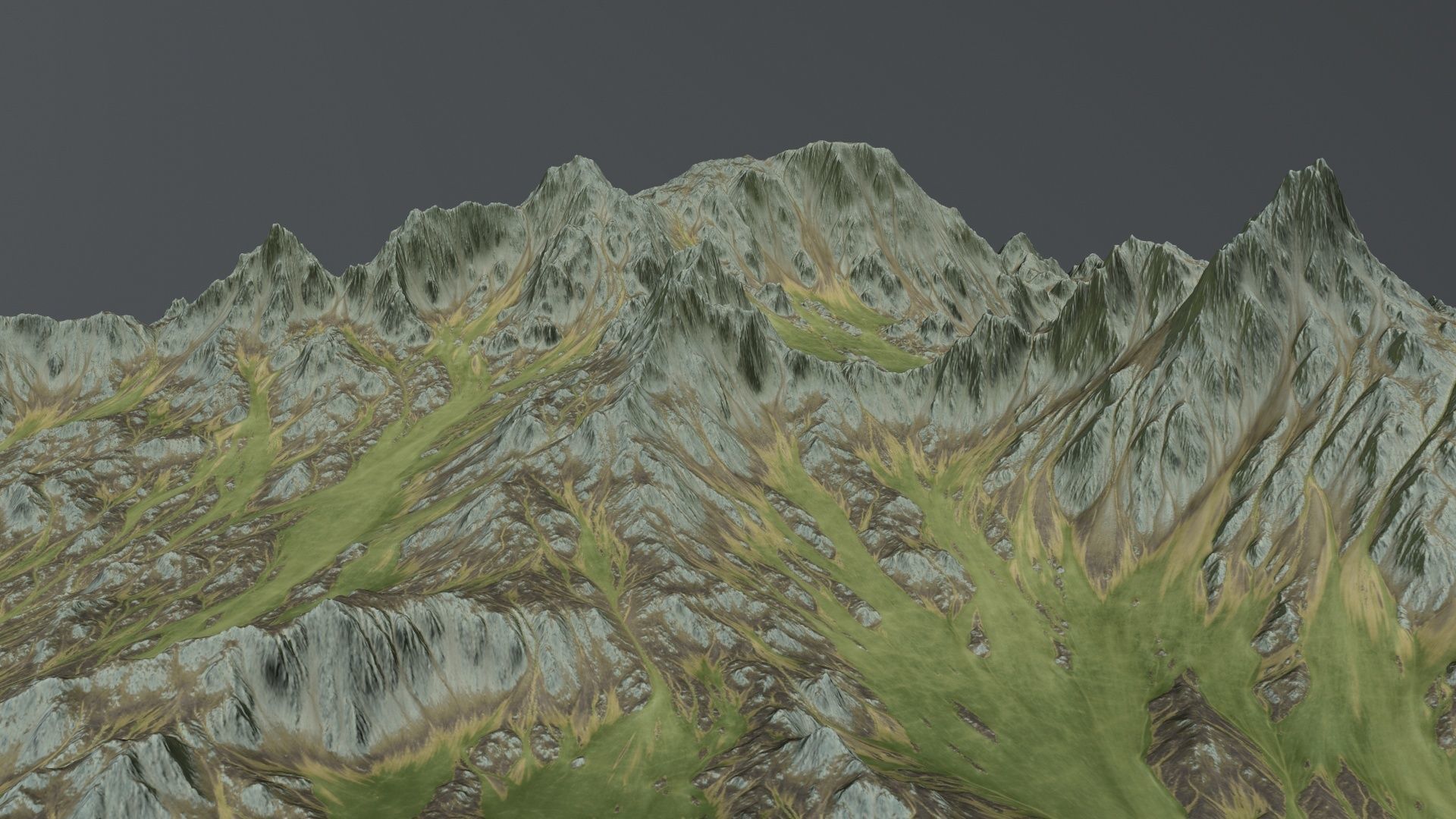 Terrain mountain Low-poly 3D model_1