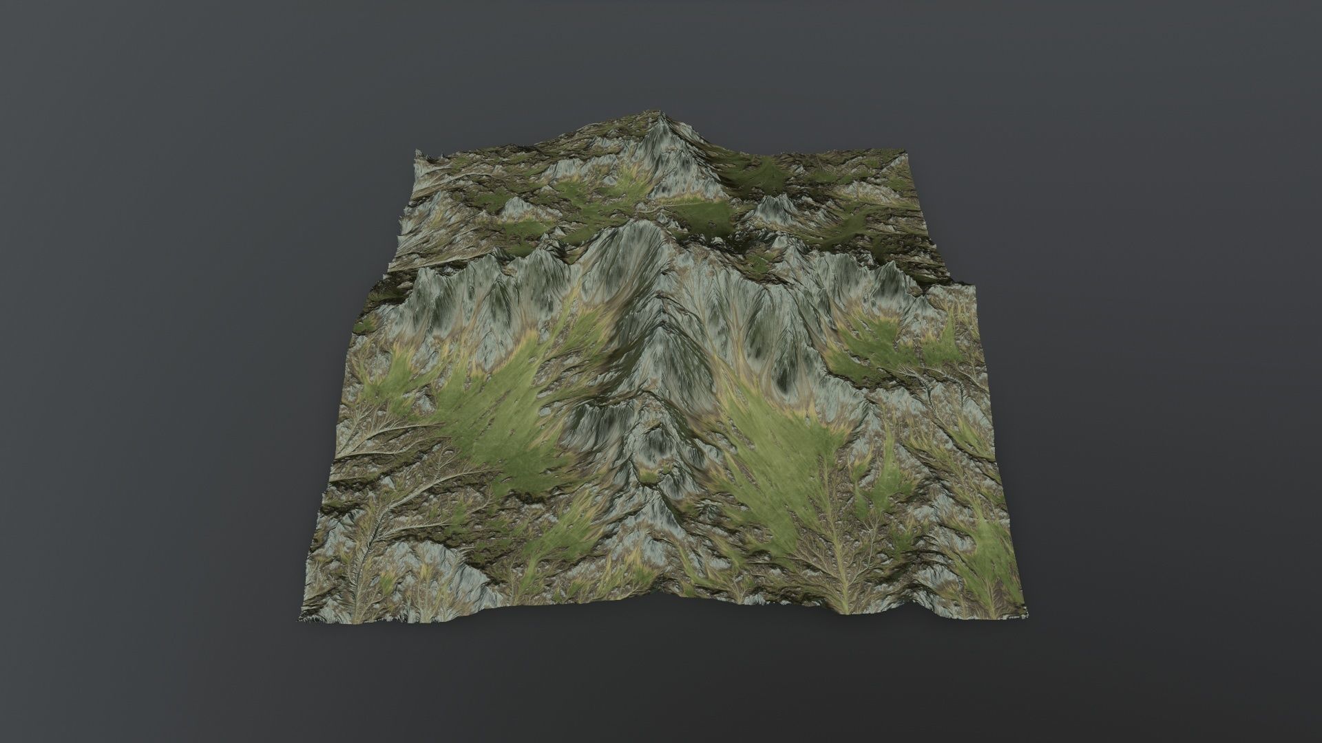 Terrain mountain Low-poly 3D model_3