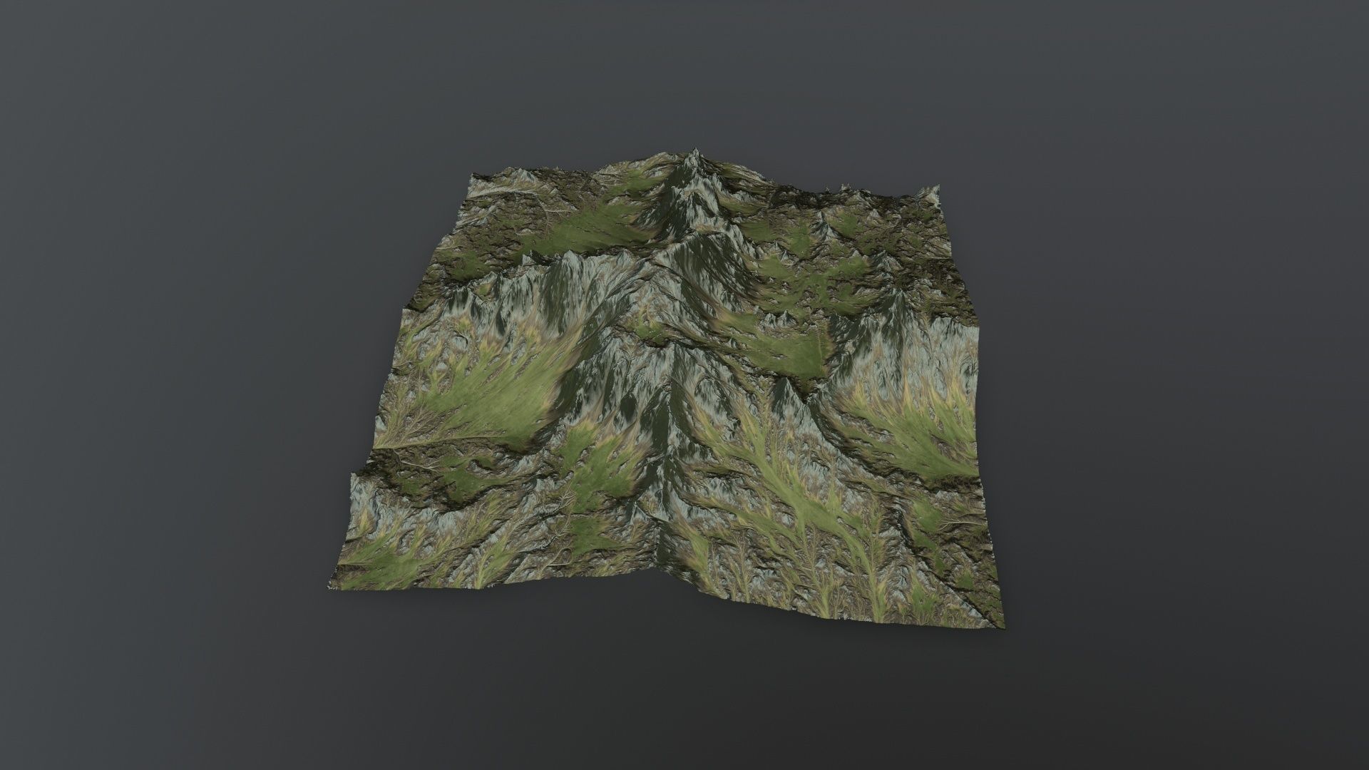 Terrain mountain Low-poly 3D model_9