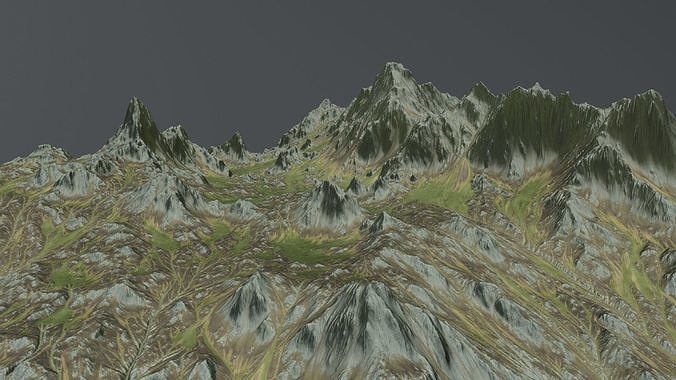 Terrain mountain Low-poly 3D model