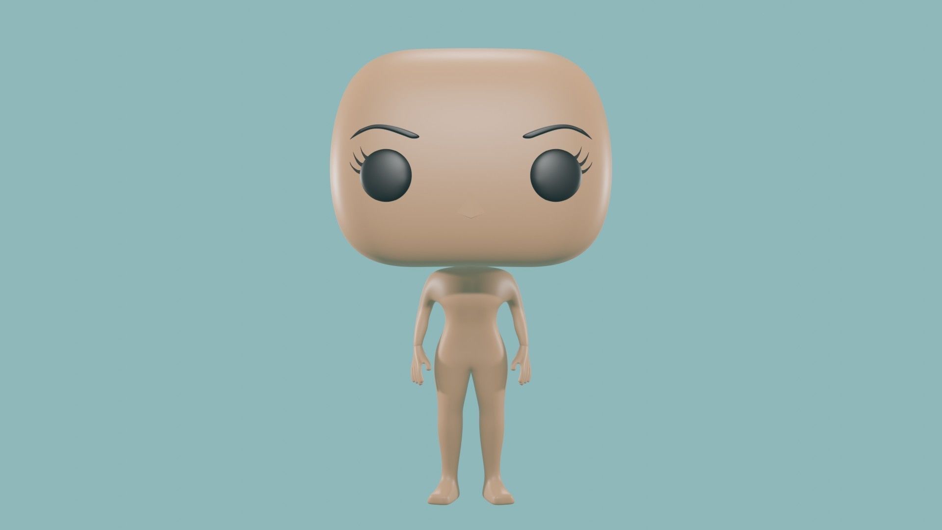  3D Basic female Body - Funko Style - DIY - printable model 3D model_2