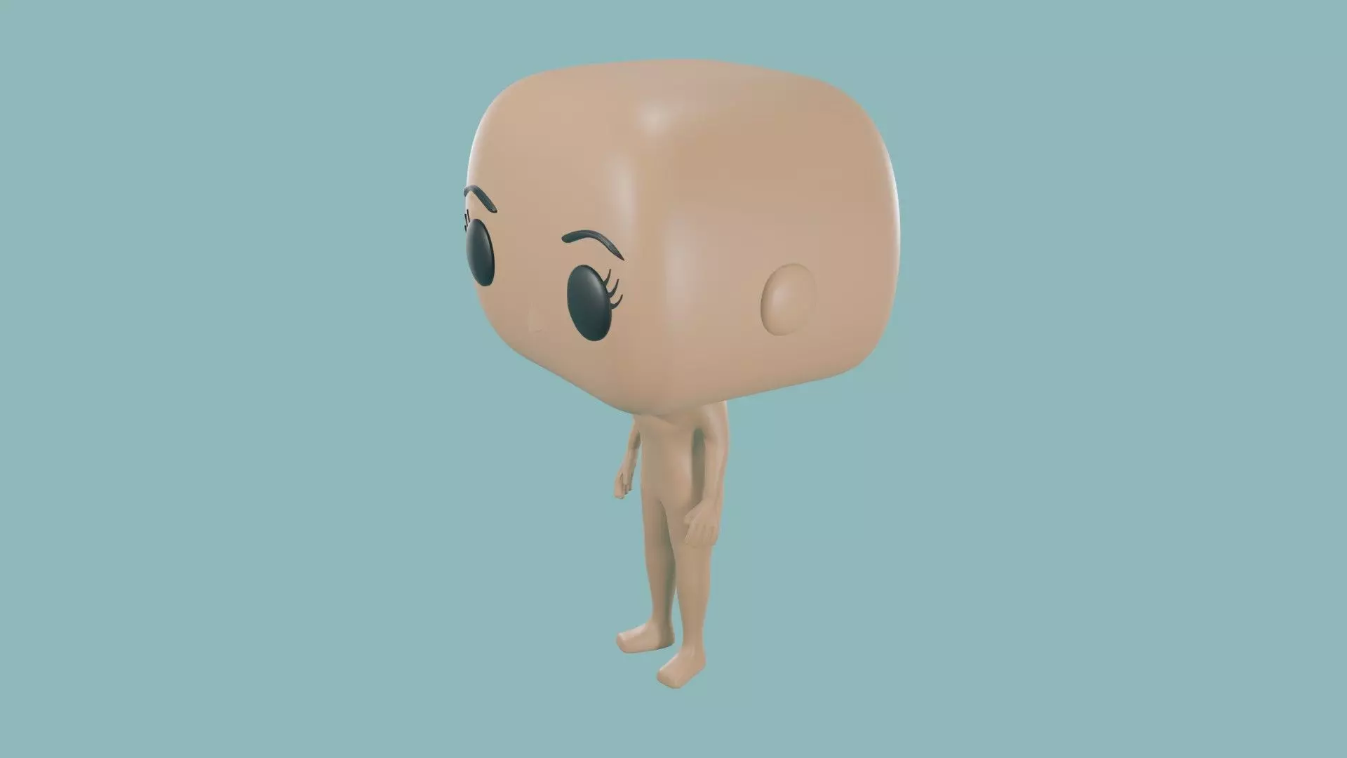  3D Basic female Body - Funko Style - DIY - printable model 3D model_0