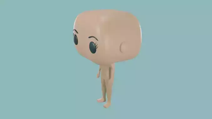  3D Basic female Body - Funko Style - DIY - printable model 3D model