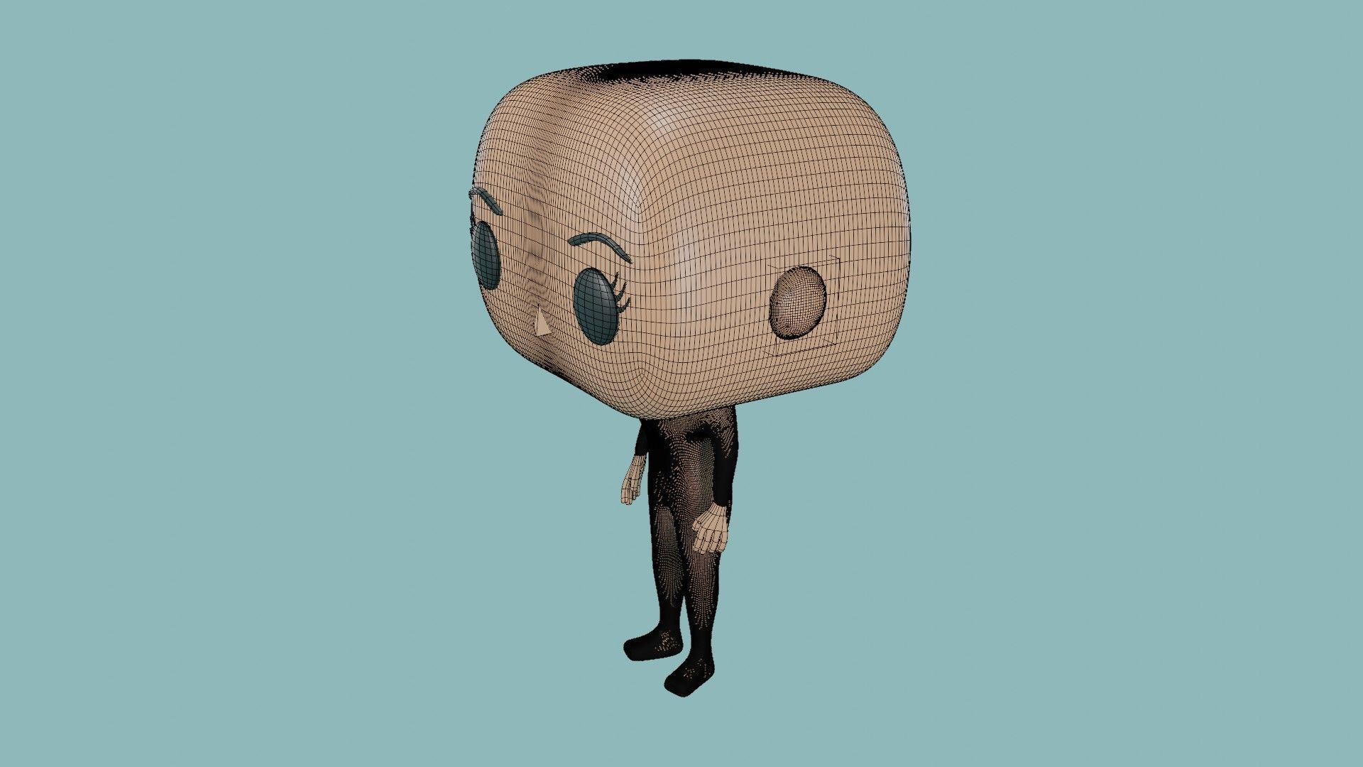  3D Basic female Body - Funko Style - DIY - printable model 3D model_5
