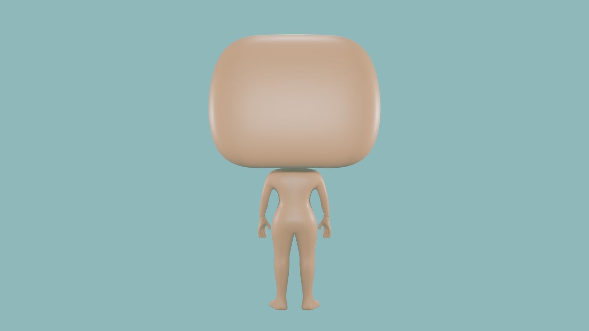  3D Basic female Body - Funko Style - DIY - printable model 3D model_1