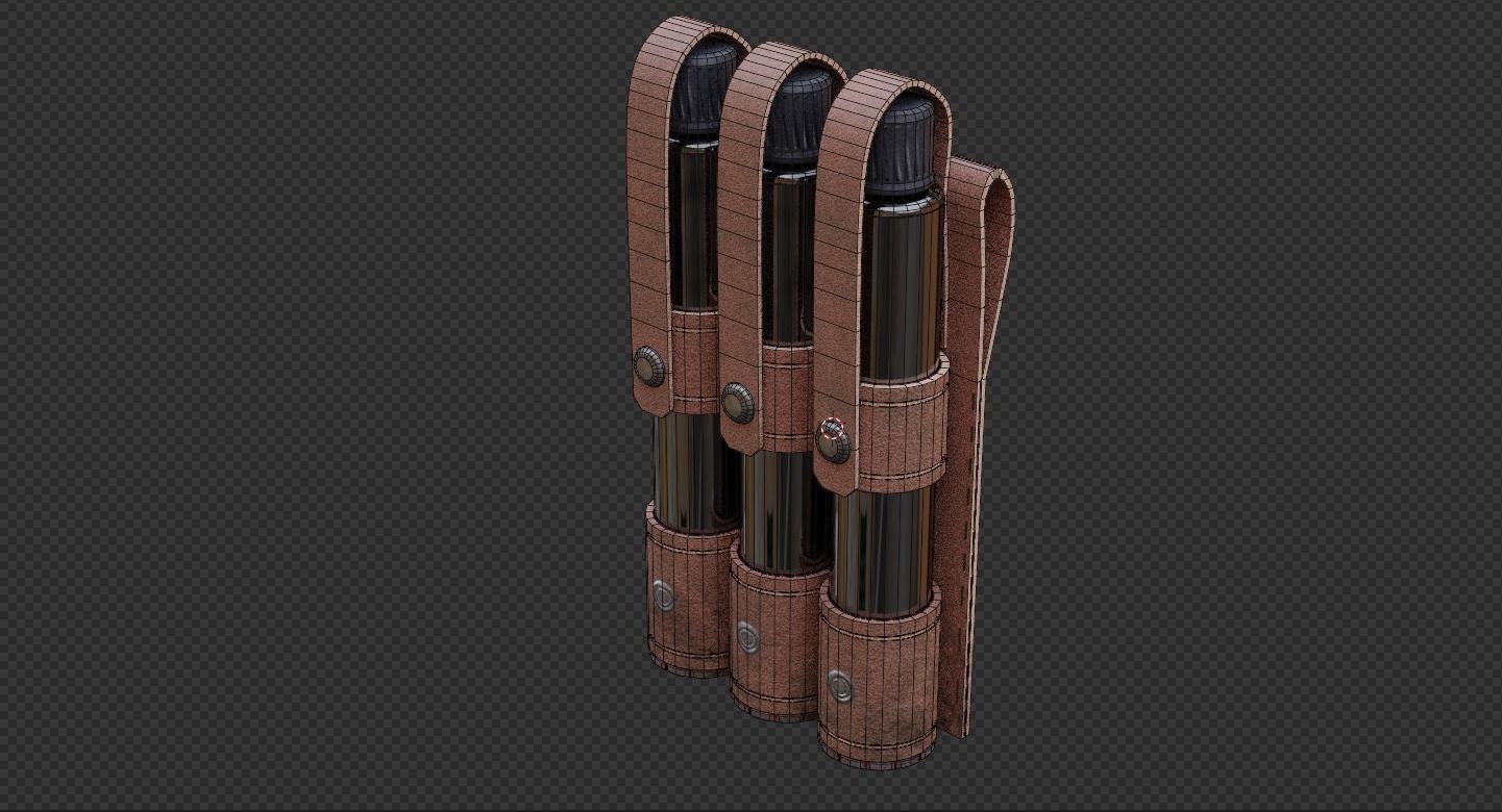 Long Potion Holder Low-poly 3D model_1