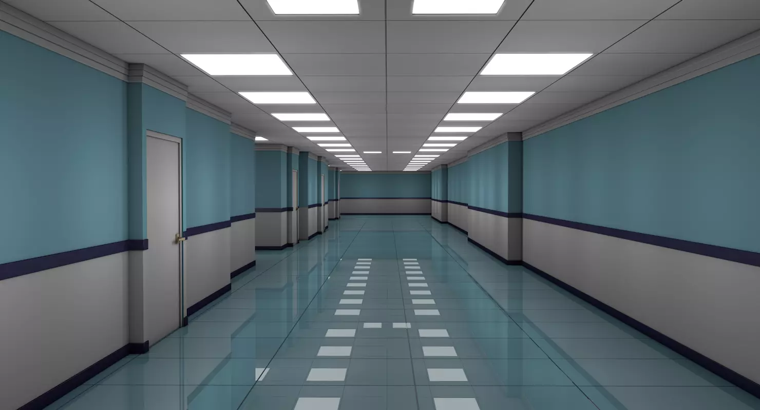 Apartment Hallway Low-poly 3D model