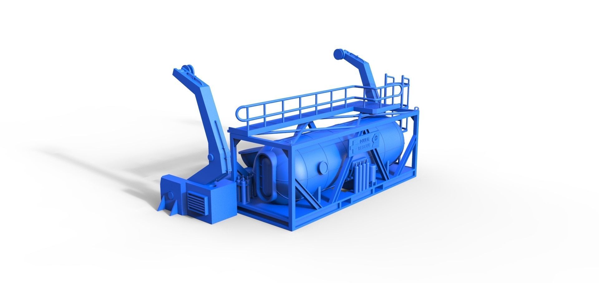 Davit for diver lifeboat type D short 3D print model_3