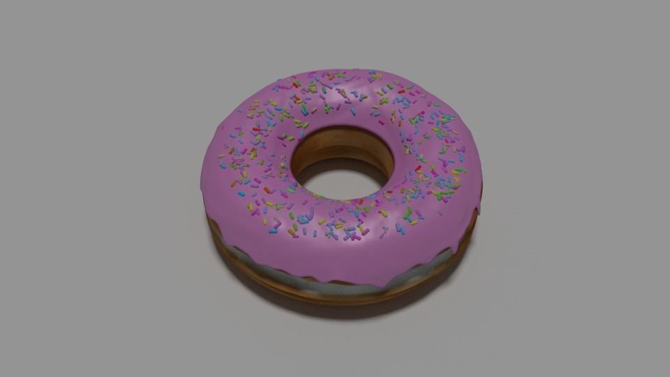 doughnut donut with sprinkles Free 3D model_1