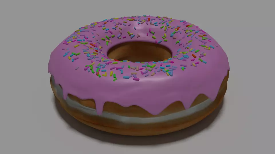 doughnut donut with sprinkles Free 3D model_0