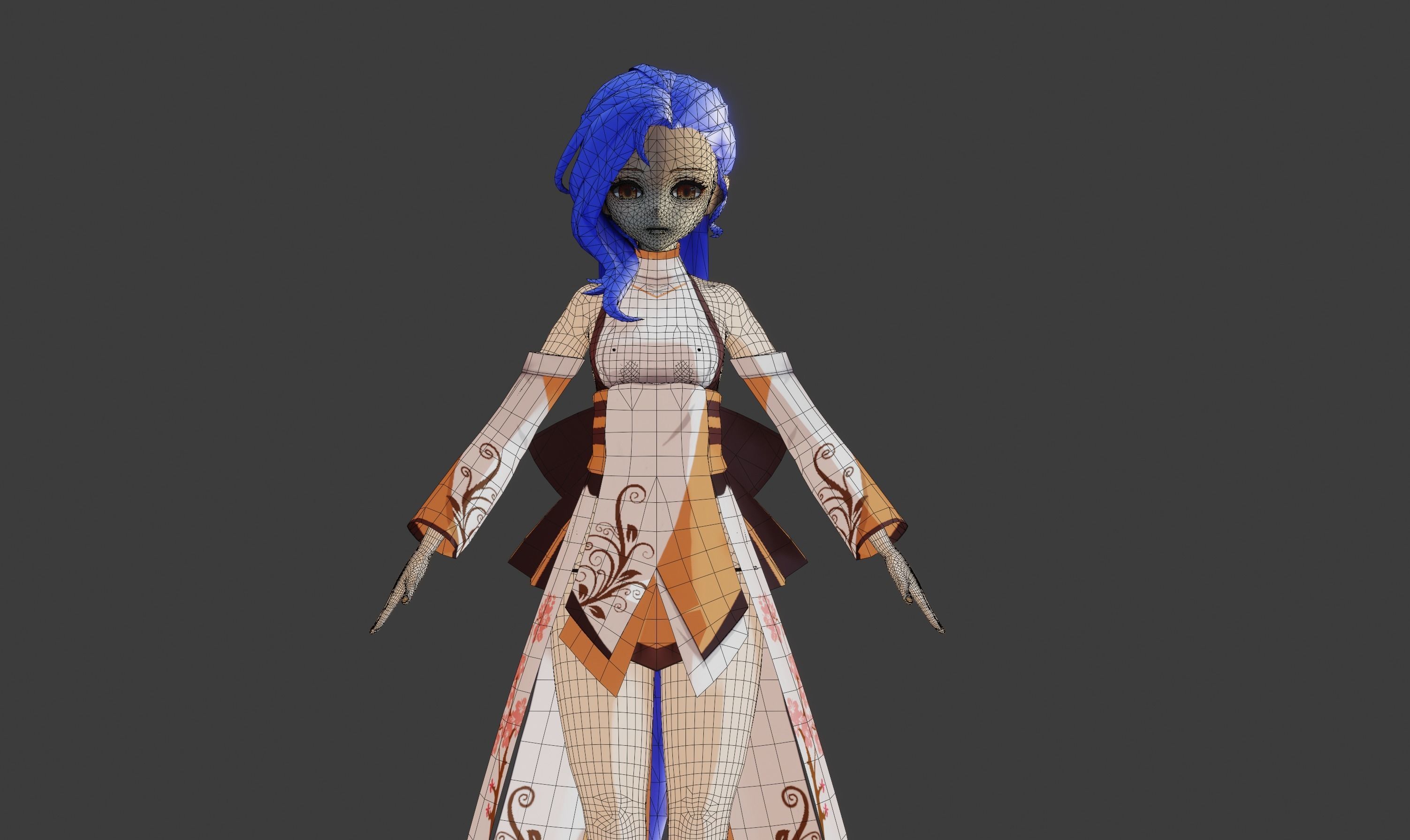 Kuro - LowPoly Game Ready Character Low-poly 3D model Low-poly 3D model_10