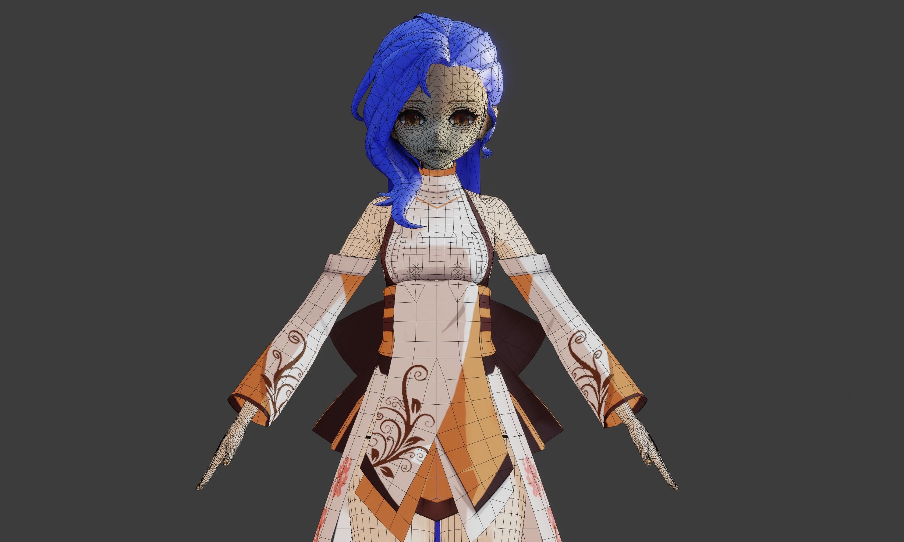 Kuro - LowPoly Game Ready Character Low-poly 3D model Low-poly 3D model_9
