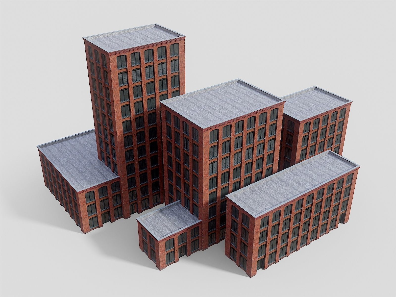 Industrial buildings pack Low-poly 3D model_2
