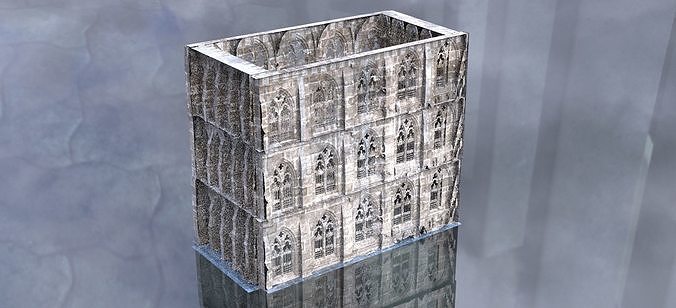 Hogwarts style walls 3 layers 3D 3D model