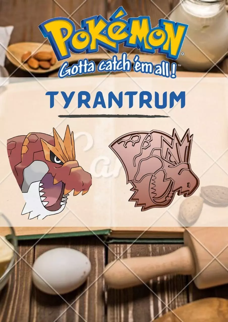 Amazing Pokemon Tyrantrum Cookie Cutter Stamp Cake Decorating  3D model_0