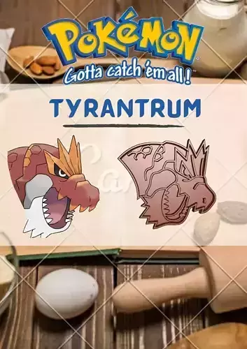 Amazing Pokemon Tyrantrum Cookie Cutter Stamp Cake Decorating  3D model