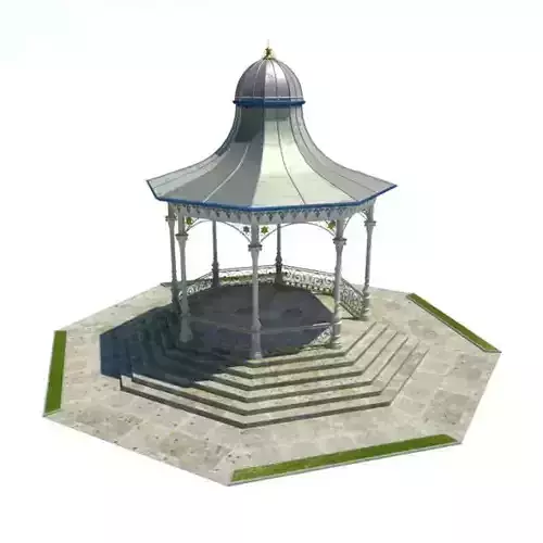 Outdoor White And Blue Gazebo