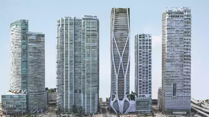 One Thousand Museum by Zaha Hadid 3D model