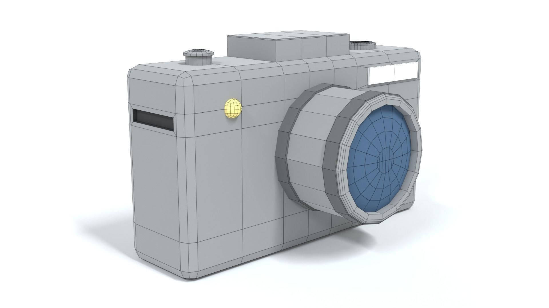 Low Poly Cartoon Photo Camera Low-poly 3D model_9