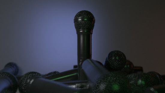 Microphone pair of microphones 3D model_2