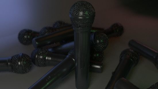 Microphone pair of microphones 3D model_1