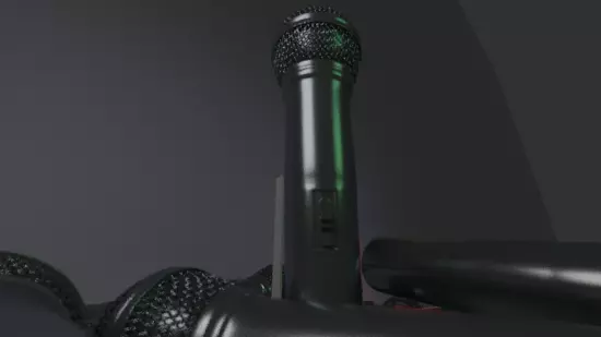 Microphone pair of microphones 3D model_0