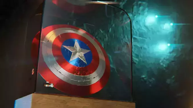 Captain America Shield Low-poly 3D model