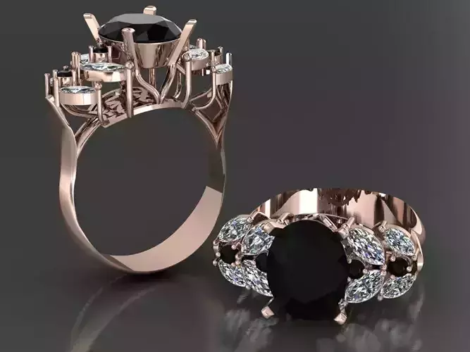 marquise diamond ring 05 3D print model