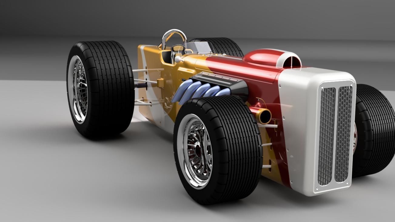 car racing retro vintage vehicles 3D model_1